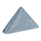 20 Inch Crushed Velvet Cloth Napkins Dusty Blue (Pack of 10)