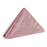 20 Inch Crushed Velvet Cloth Napkins Dusty Rose (Pack of 10)