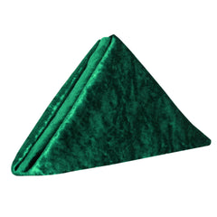 10 Pack 20 Inch Crushed Velvet Cloth Napkins Emerald Green