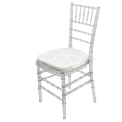 10 Pack Velvet Spandex Chiavari Pad Cover with Ties White