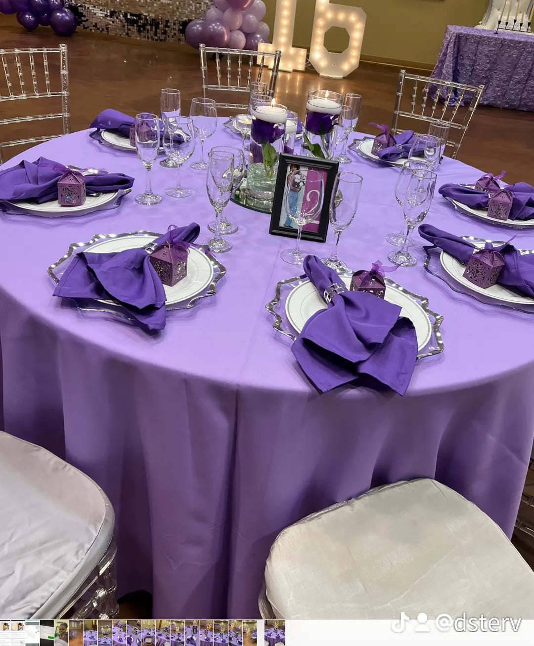 20 inch Polyester Cloth Napkins Purple (Pack of 10)
