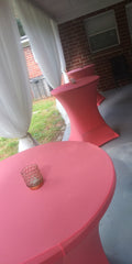 30 inch Highboy Cocktail Round Spandex Table Cover Coral