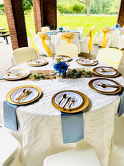 120 inch Crinkle Taffeta Round Tablecloth Ivory