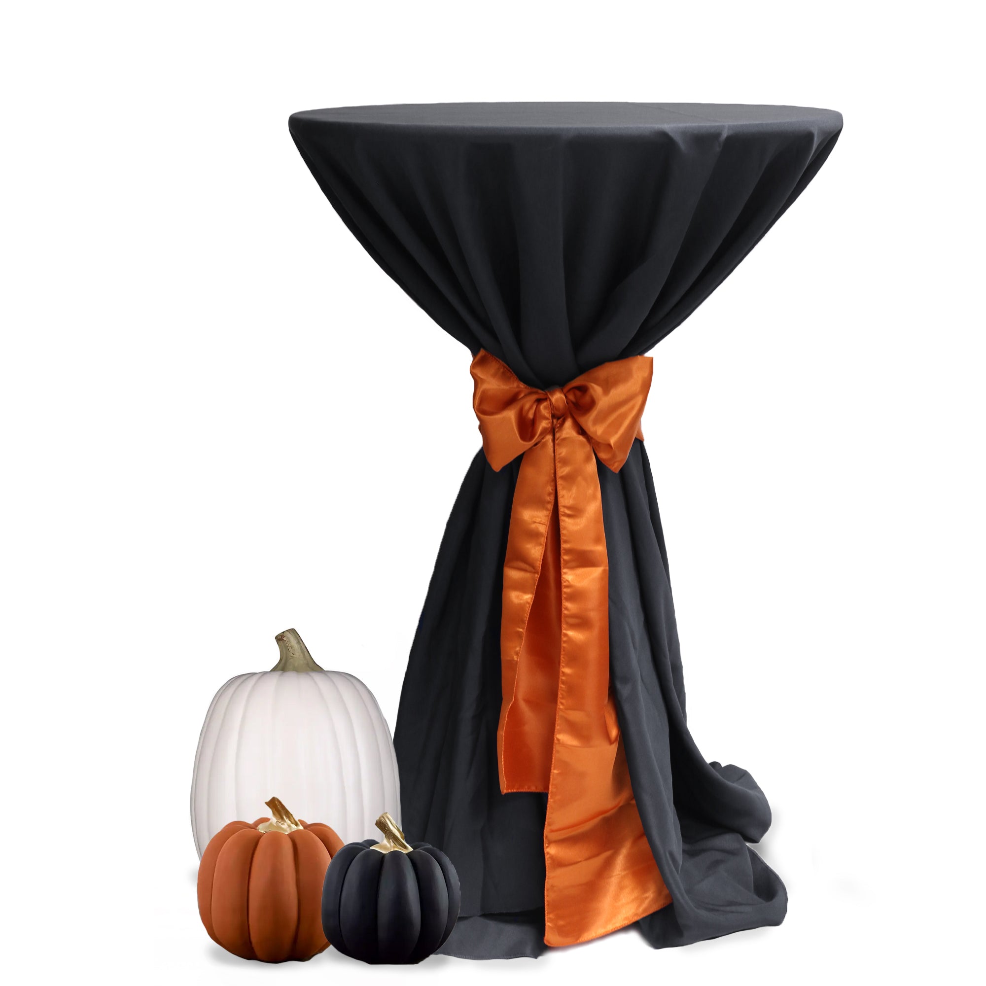 108 inch Polyester Round Tablecloth Black