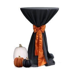 108 inch Polyester Round Tablecloth Black