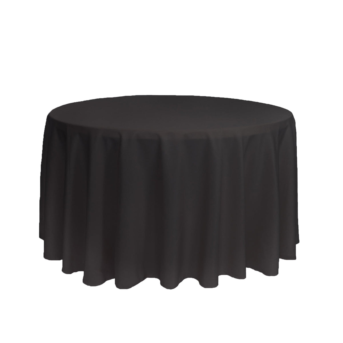 108 inch Polyester Round Tablecloth Black