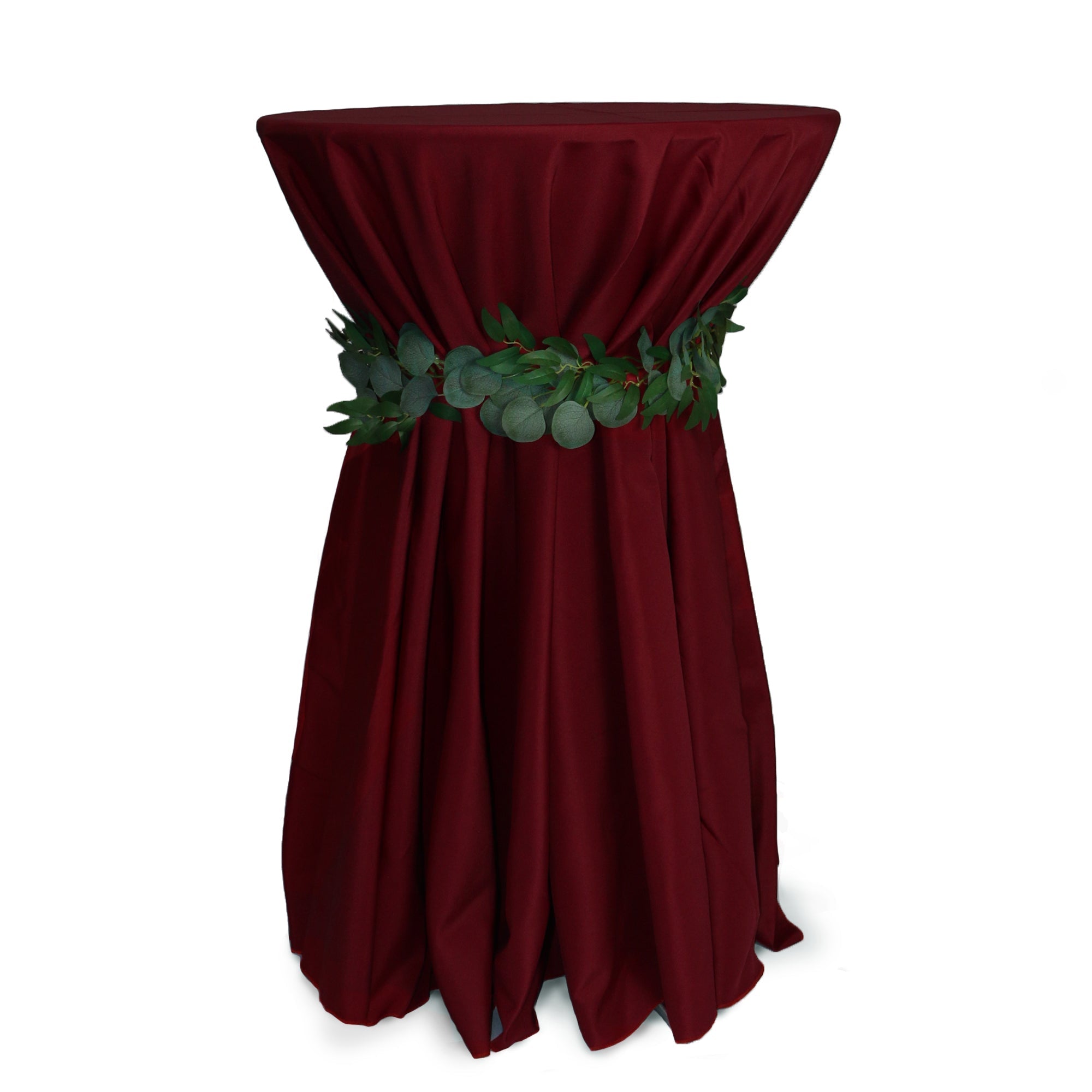 108 inch Polyester Round Tablecloth Burgundy