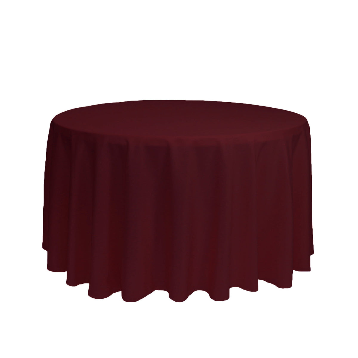 108 inch Polyester Round Tablecloth Burgundy