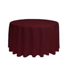 108 inch Polyester Round Tablecloth Burgundy