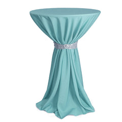 108 inch Polyester Round Tablecloth Dusty Blue