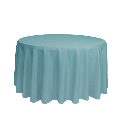 108 inch Polyester Round Tablecloth Dusty Blue
