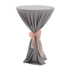 108 inch Polyester Round Tablecloth Gray