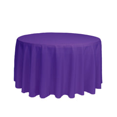 108 inch Polyester Round Tablecloth Purple