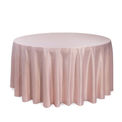 120 inch L'amour Satin Round Tablecloth Blush