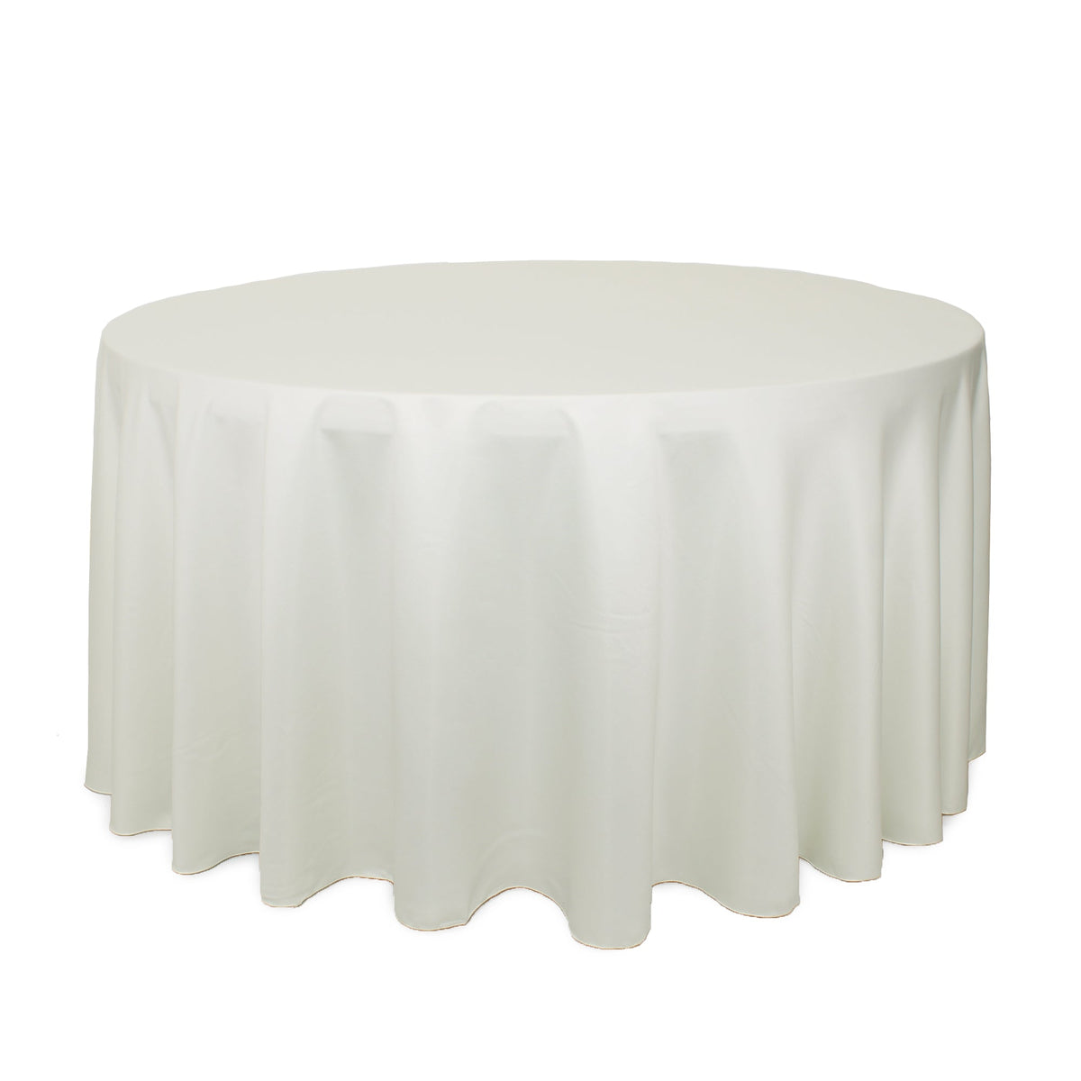 120 inch L'amour Satin Round Tablecloth Ivory