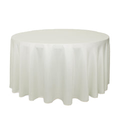 120 inch L'amour Satin Round Tablecloth Ivory