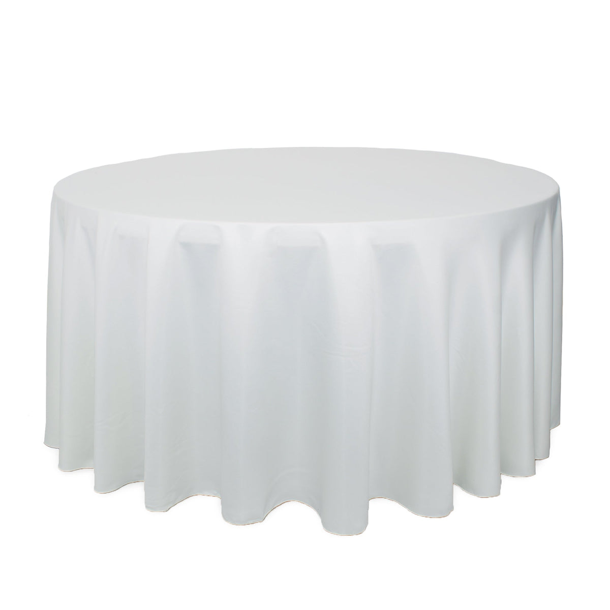 120 inch L'amour Satin Round Tablecloth White