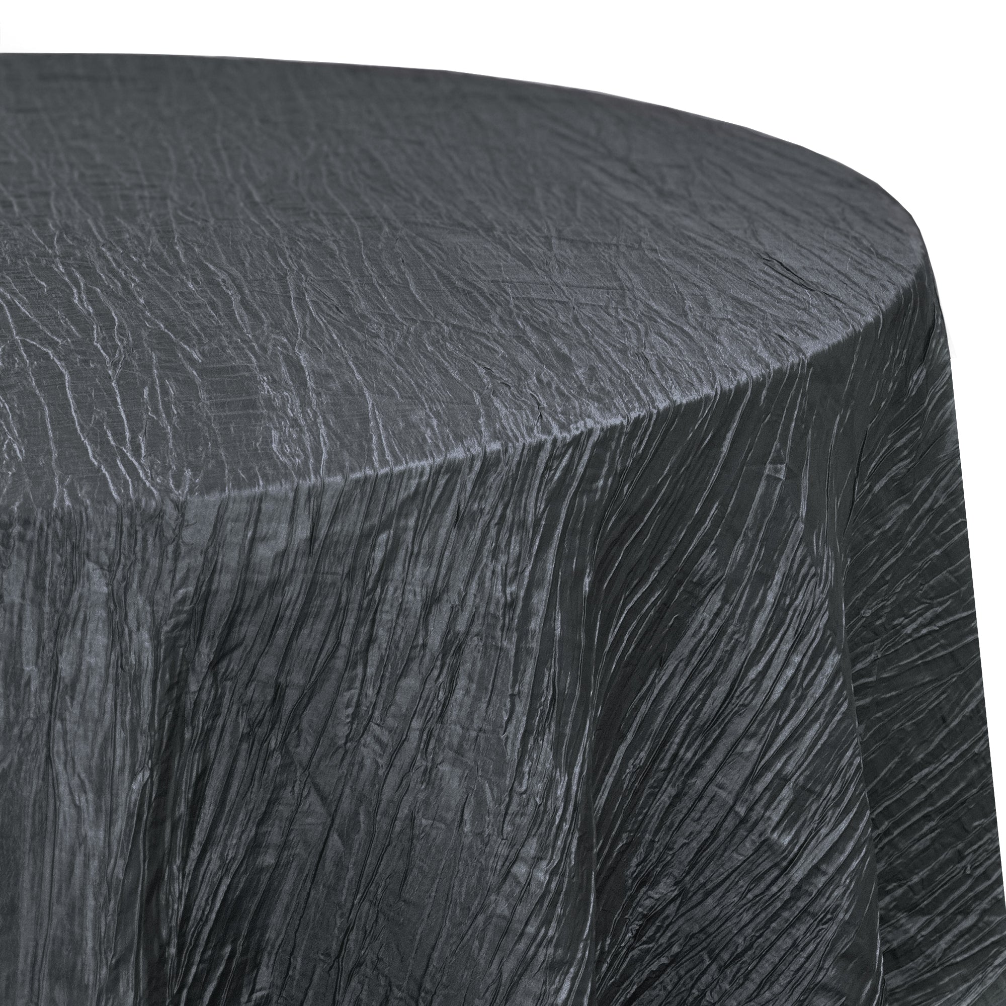 120 inch Crinkle Taffeta Round Tablecloth Black