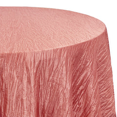 120 inch Crinkle Taffeta Round Tablecloth Coral