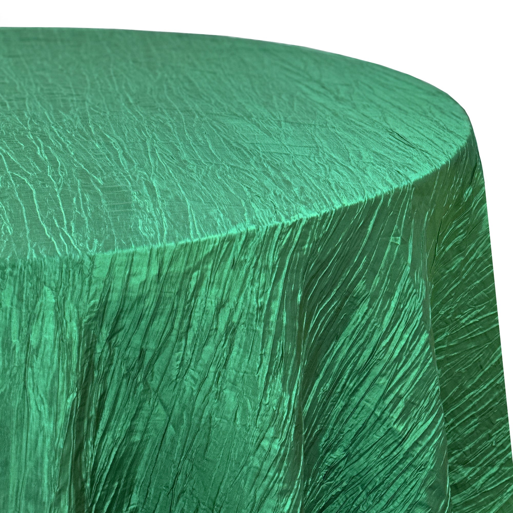120 Inch Round Crinkle Taffeta Tablecloth Hunter Green