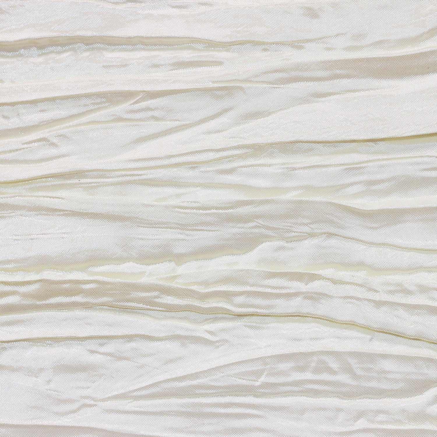 132 inch Crinkle Taffeta Round Tablecloth Ivory
