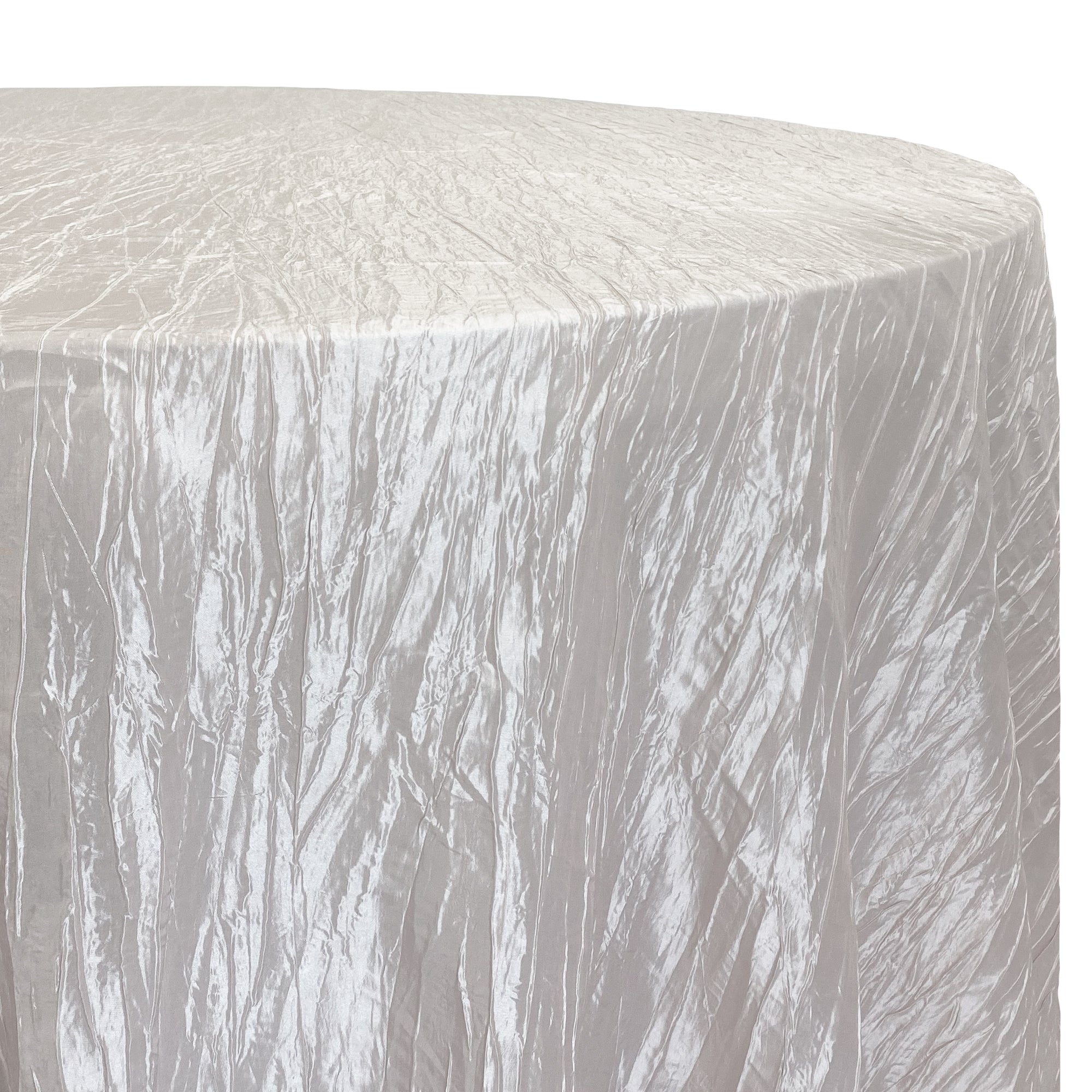 132 inch Crinkle Taffeta Round Tablecloth Ivory