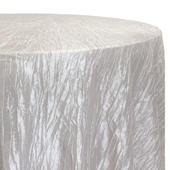132 inch Crinkle Taffeta Round Tablecloth Ivory