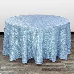 120 Inch Round Crinkle Taffeta Tablecloth Light Blue