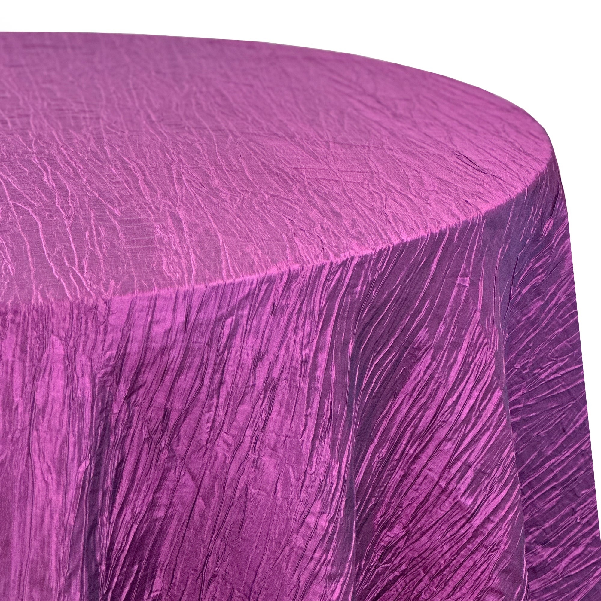 132 inch Crinkle Taffeta Round Tablecloth Purple