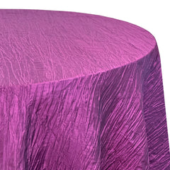 132 inch Crinkle Taffeta Round Tablecloth Purple