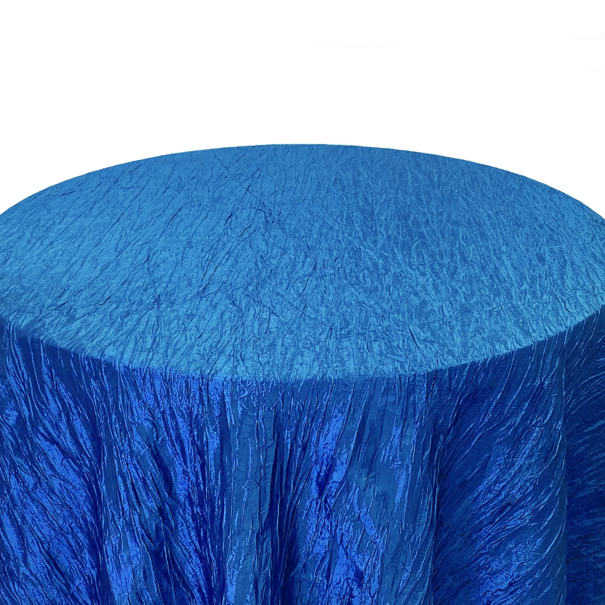 120 inch Crinkle Taffeta Round Tablecloth Royal Blue