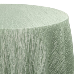 132 Inch Round Crinkle Taffeta Tablecloth Sage