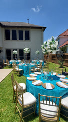 120 inch Crinkle Taffeta Round Tablecloth Teal
