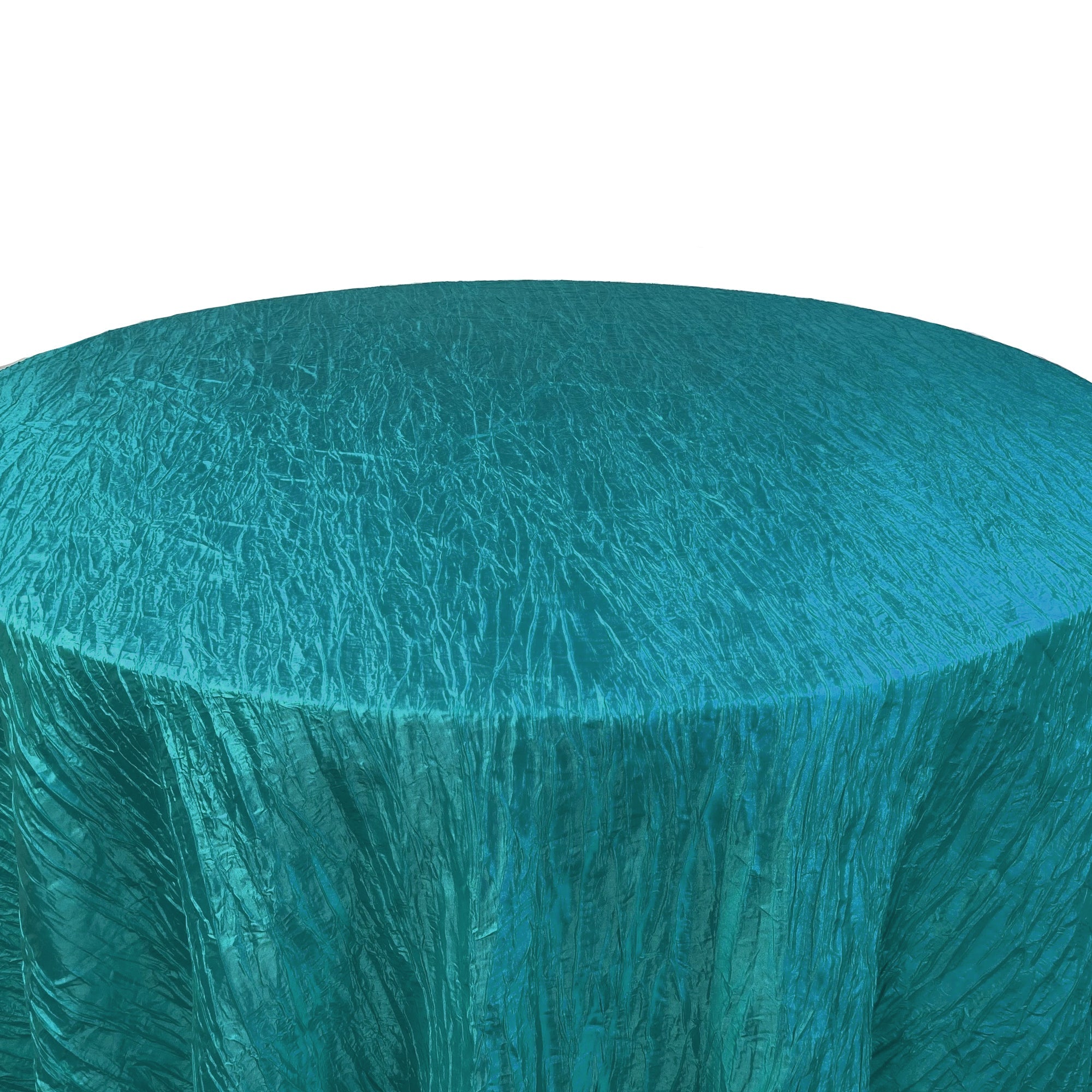 132 inch Crinkle Taffeta Round Tablecloth Teal