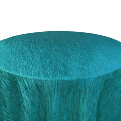 120 inch Crinkle Taffeta Round Tablecloth Teal