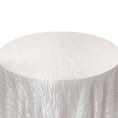132 inch Crinkle Taffeta Round Tablecloth White