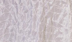 120 inch Pinwheel Pinched Taffeta Round Tablecloth White