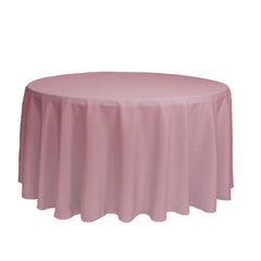 120 Inch Round Polyester Tablecloth Dusty Rose