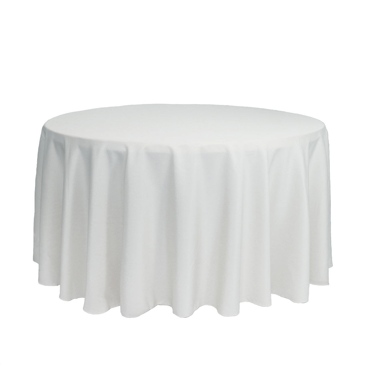 120 inch Polyester Round Tablecloth White