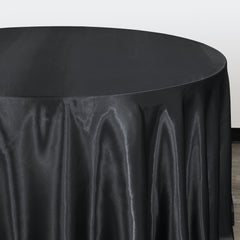 120 inch Satin Round Tablecloth Black