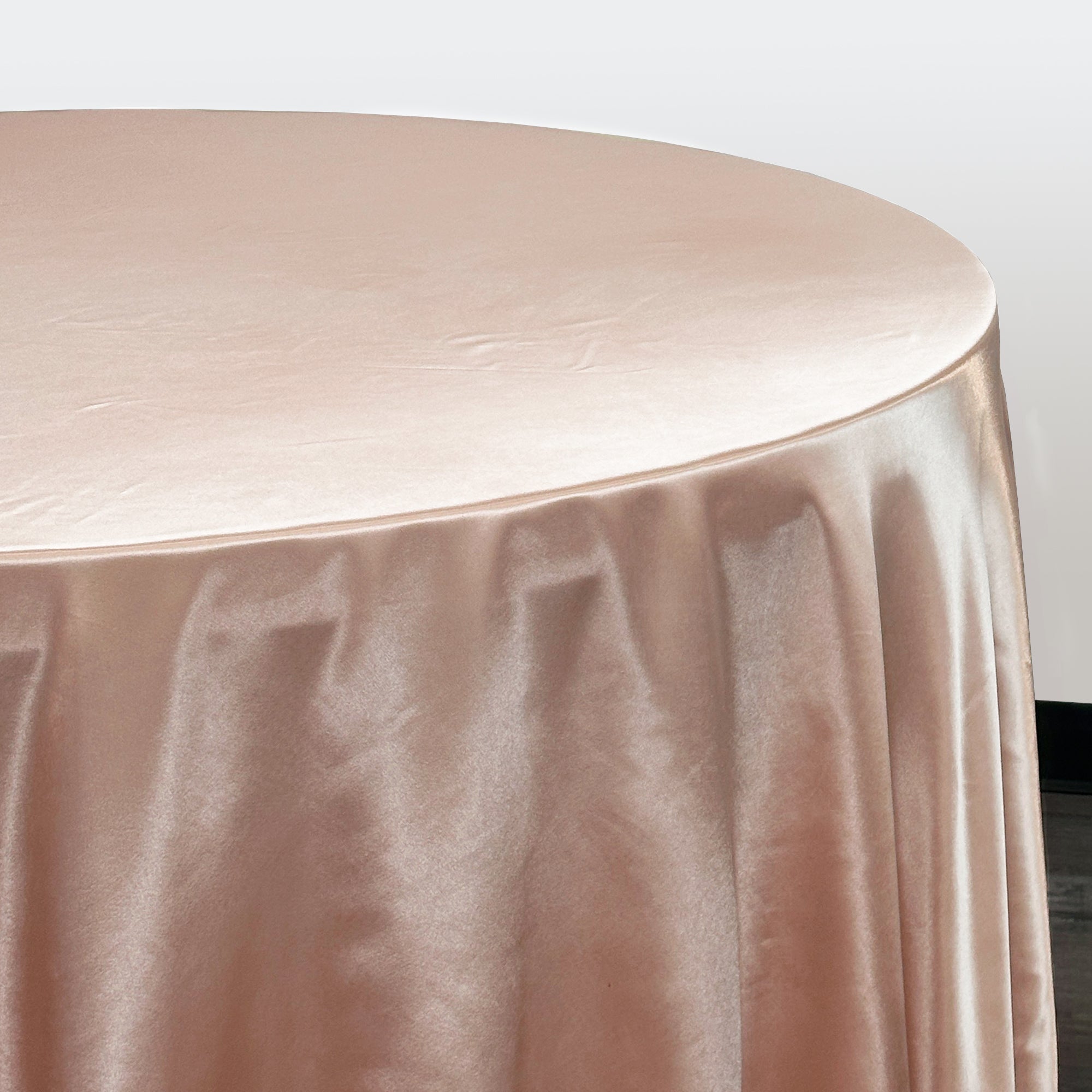 132 inch Satin Round Tablecloth Blush