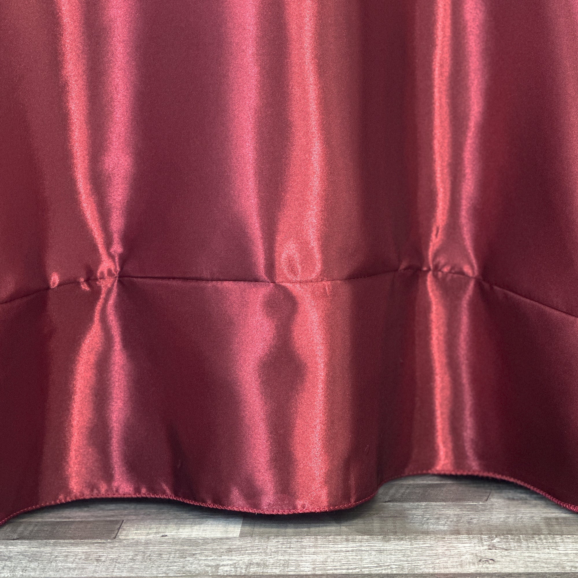 120 inch Satin Round Tablecloth Burgundy