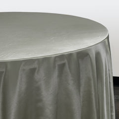 132 inch Satin Round Tablecloth Platinum