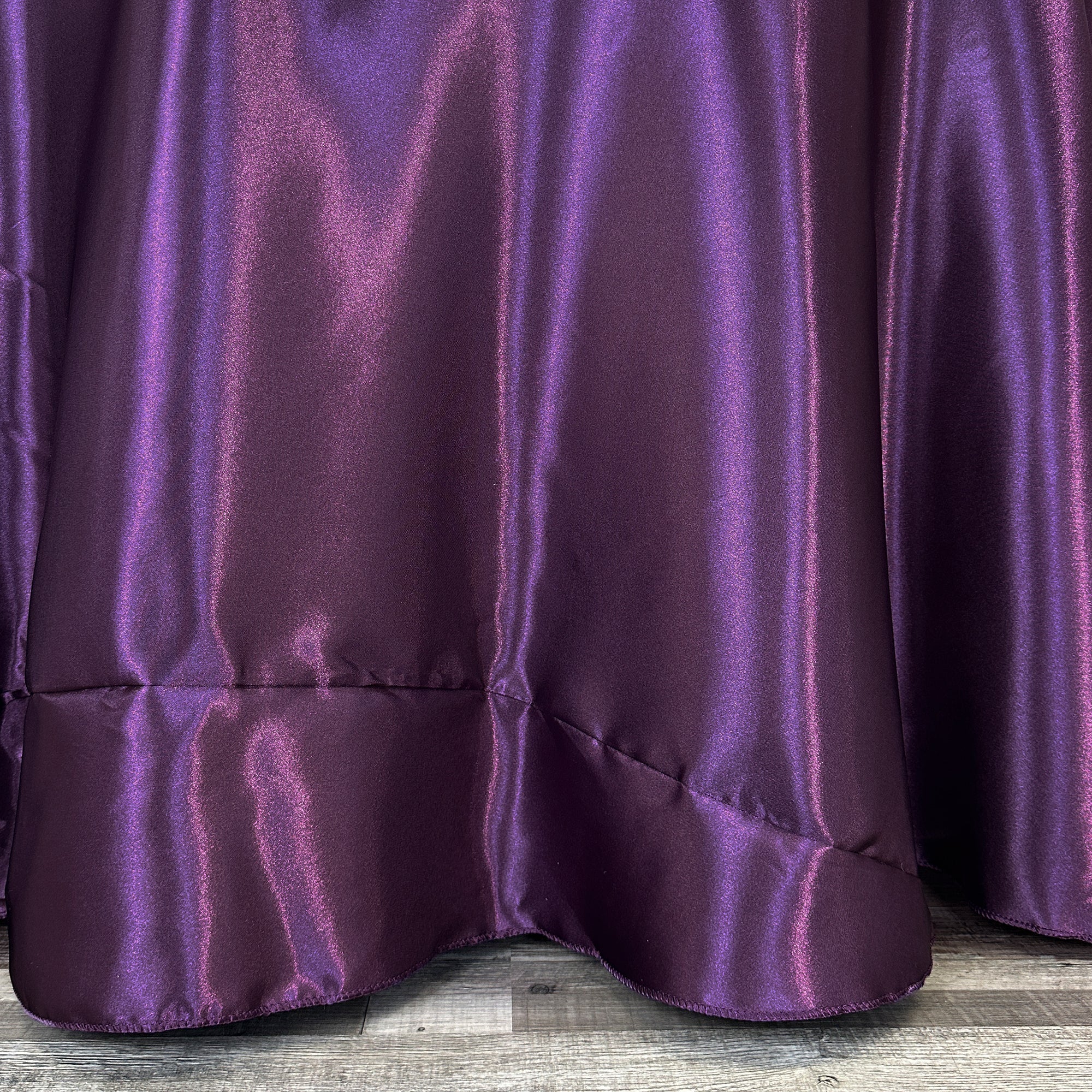 120 inch Satin Round Tablecloth Eggplant