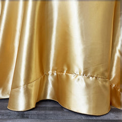 120 inch Satin Round Tablecloth Gold