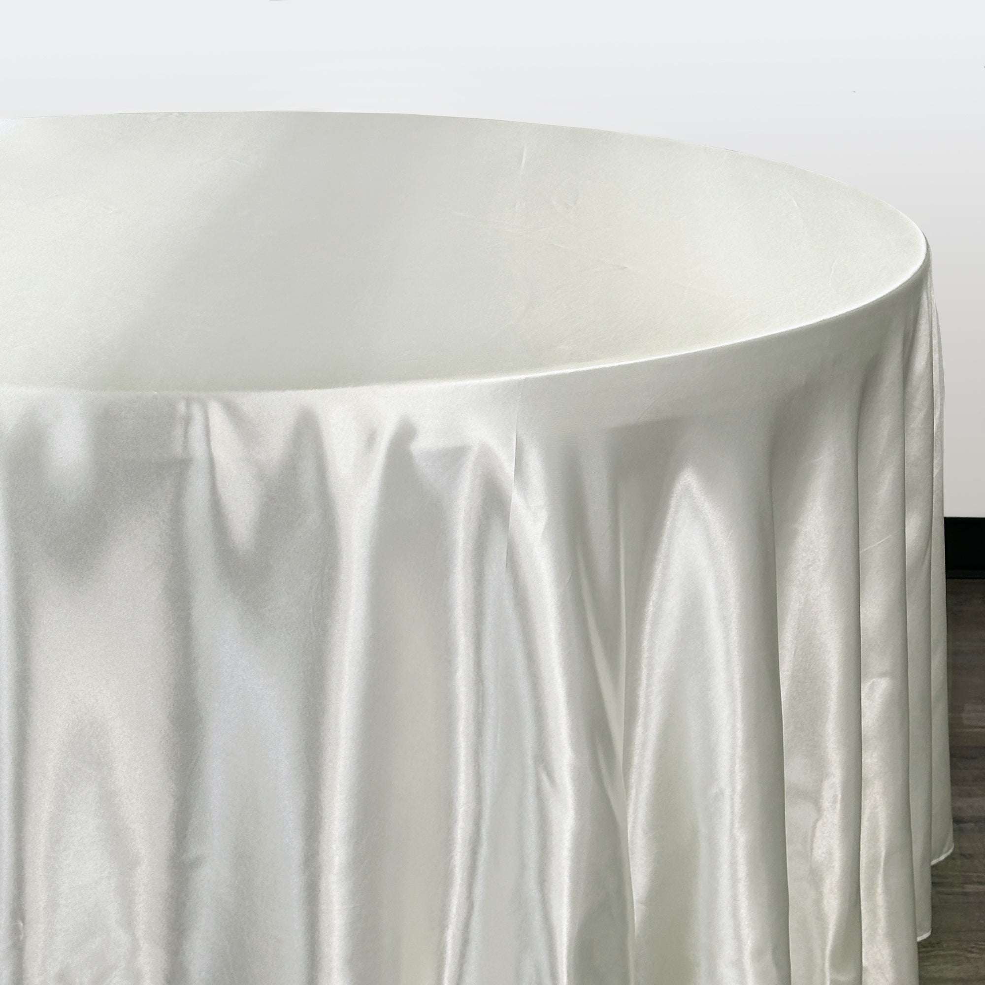 132 inch Satin Round Tablecloth Ivory
