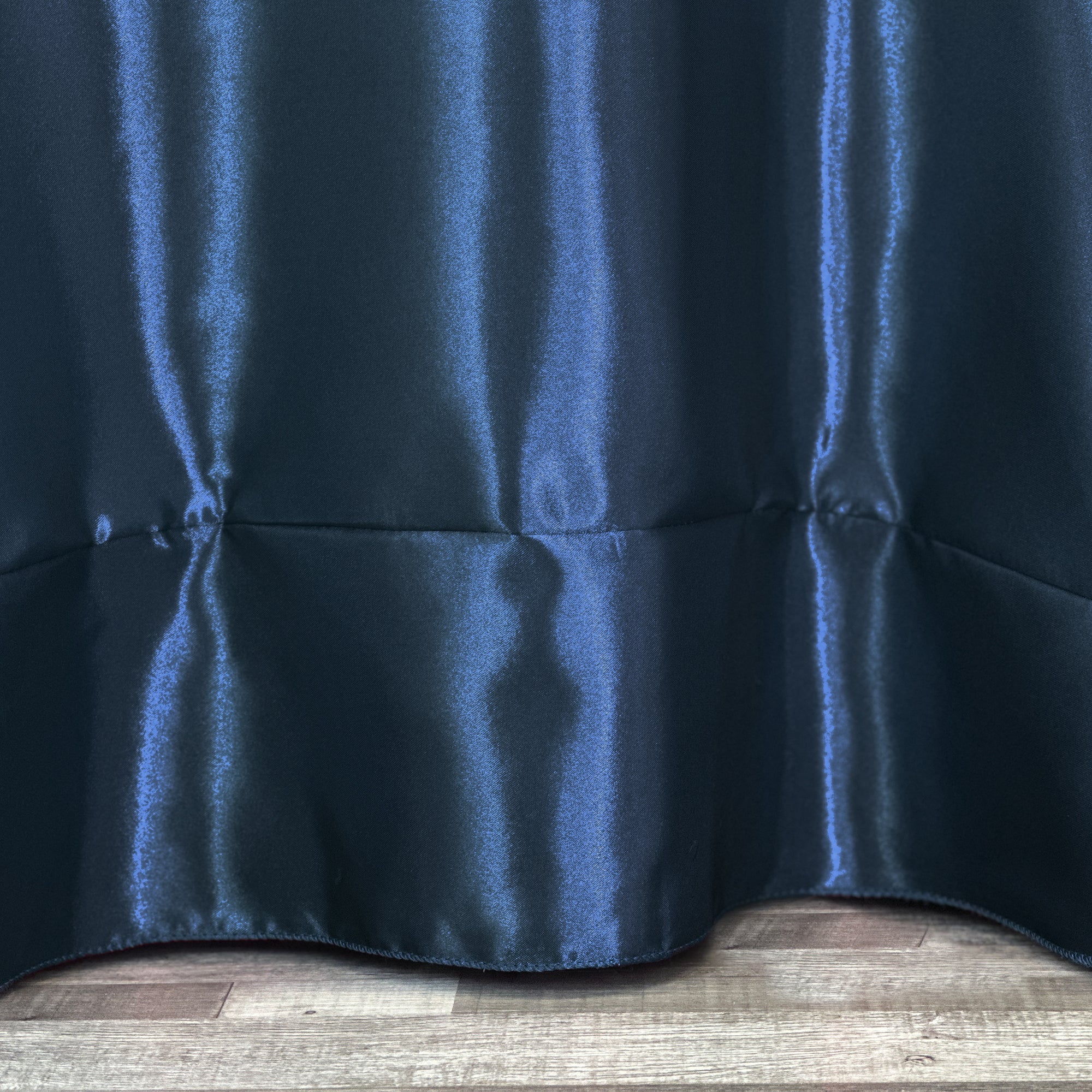 132 inch Satin Round Tablecloth Navy Blue