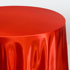 132 inch Satin Round Tablecloth Red
