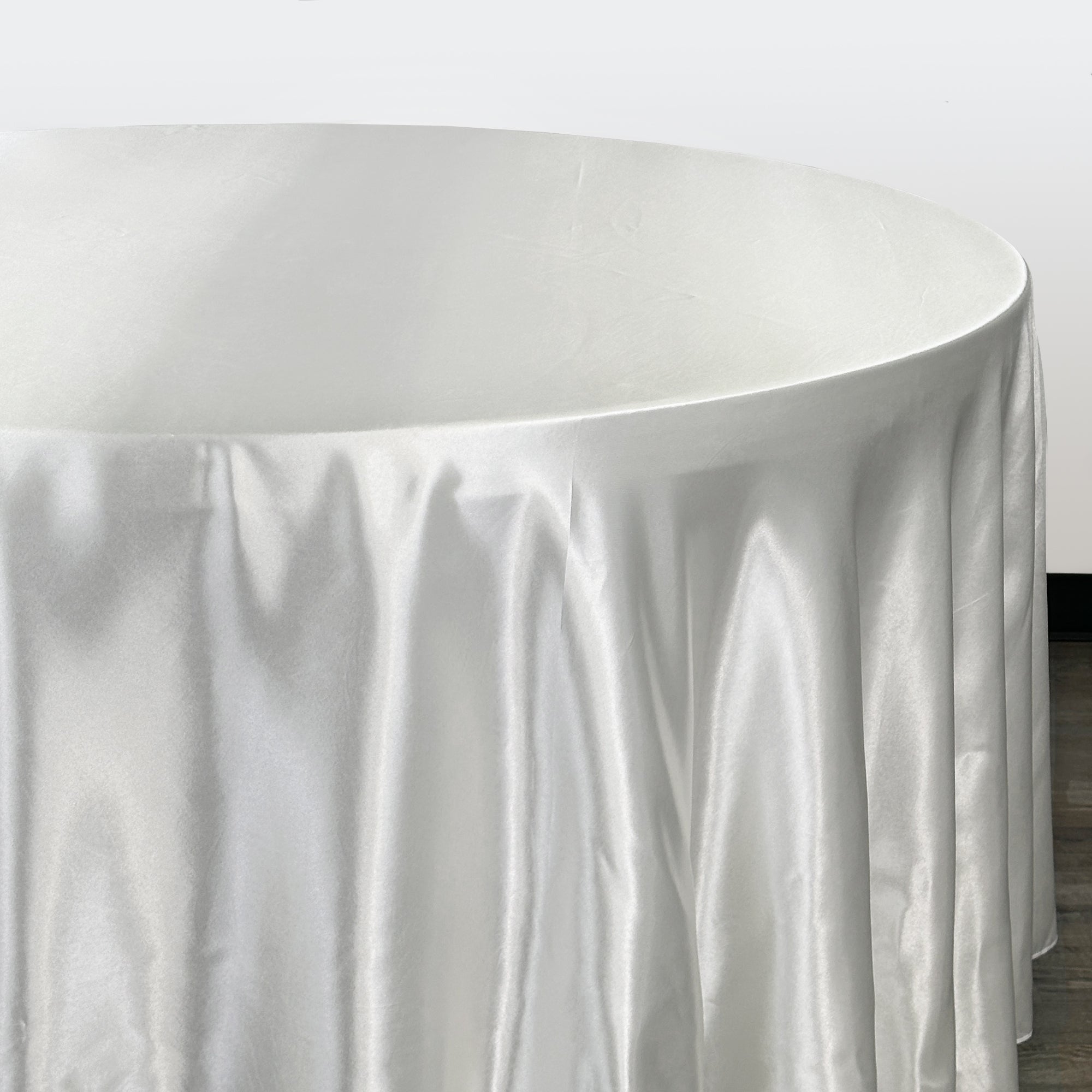 120 inch Satin Round Tablecloth White