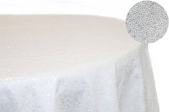 132 inch Glitz Sequin Round Tablecloth White